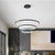 BAMDECOR 18801 Modern LED Chandelier, Dimmable Pendant Light with Remote Control Rings Round Ceiling Lighting Fixture 3 Color Temperatures Contemporary Chandeliers (3 Rings-Black)