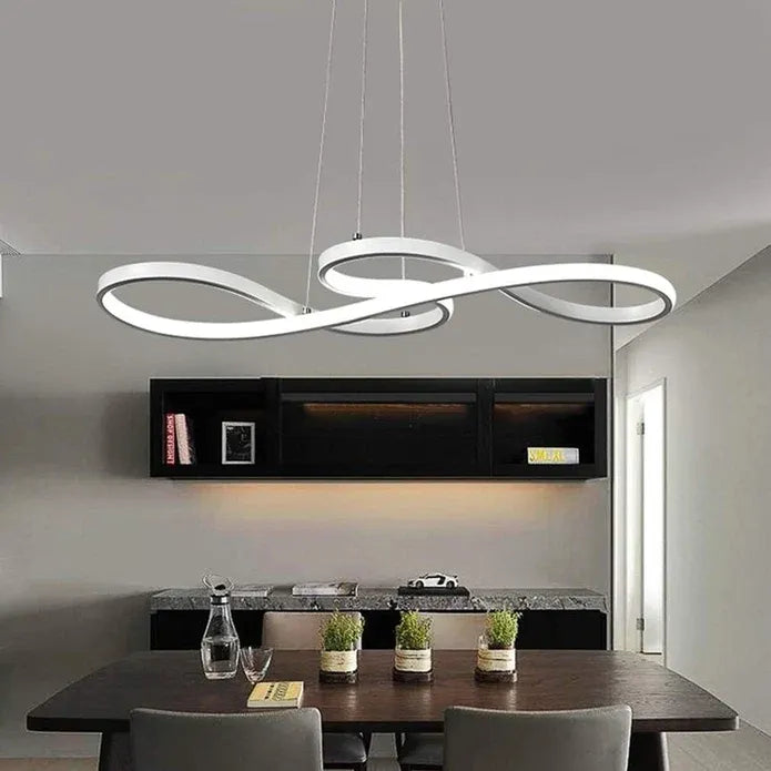 BAMDECOR A022 Modern Designer Infinity LED Chandelier Island Ceiling Pendant Light (120/150cm-Silver)