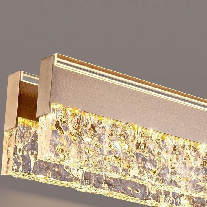 BAMDECOR A122 Nordic Long Dual Linear Dimmable Acrylic Kitchen Dining Table Pendant Light Minimalist Modern Lighting (Coffee)