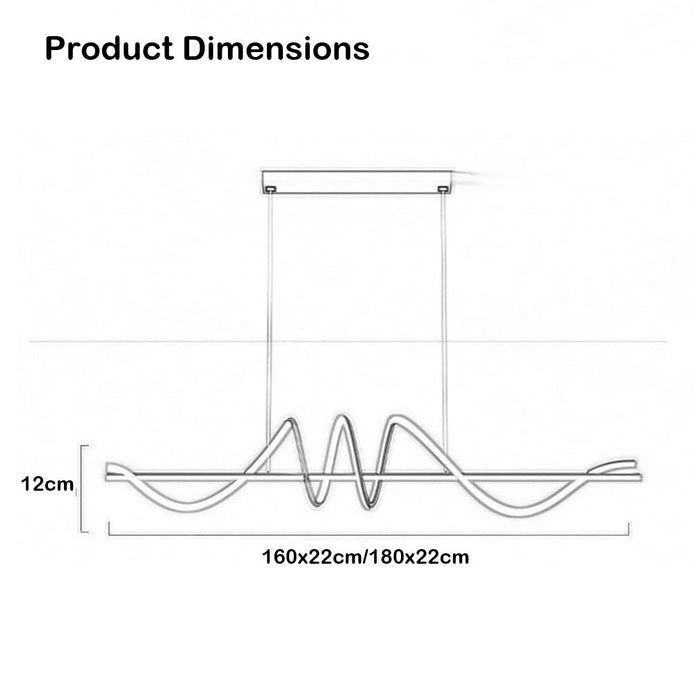 BAMDECOR A202 Modern LED Linear Pendant Lights with Dimmable LED  (160cm/180cm-Gold) 1.5 Meters