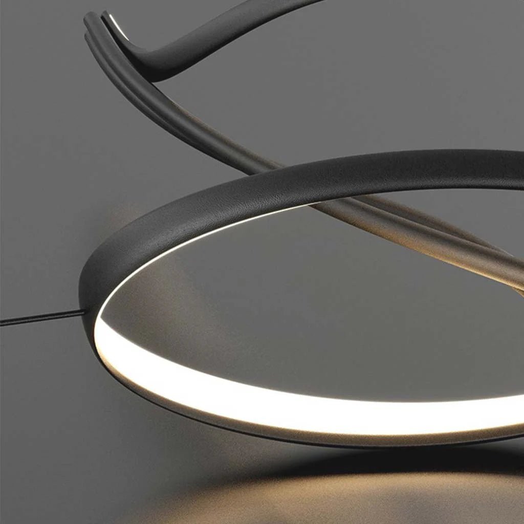 BAMDECOR A203 1.8m Modern minimalist pendant lights for home decoration ceiling pendant light (Black)