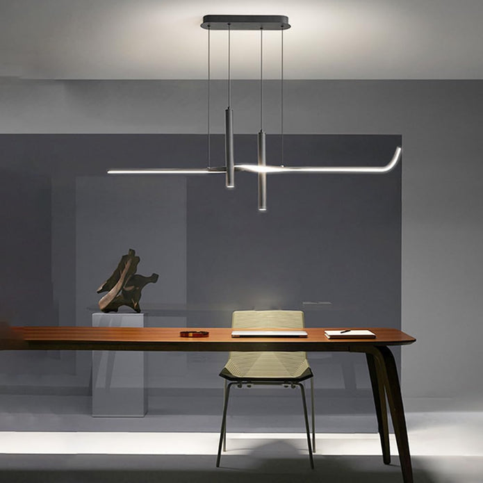 BAMDECOR A206 Modern Black Scandinavian Pendant Light Table Dining Room Living Room Pendant Lighting 1.2 Meters