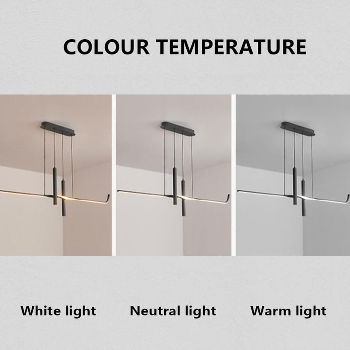 BAMDECOR A206 Modern Black Scandinavian Pendant Light Table Dining Room Living Room Pendant Lighting 1.2 Meters