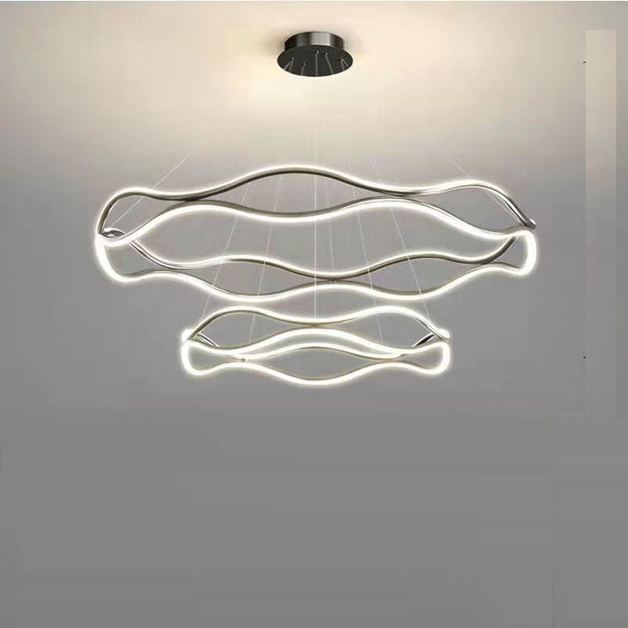 BAMDECOR A212/2 Modern Wavy Art Aluminum Light Fixture for Living Room Bedroom Indoor Decor