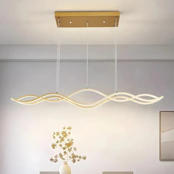 BAMDECOR A2569 1.5m Antizer Nordic Minimalist Wave Long Pendant Light (Gold)