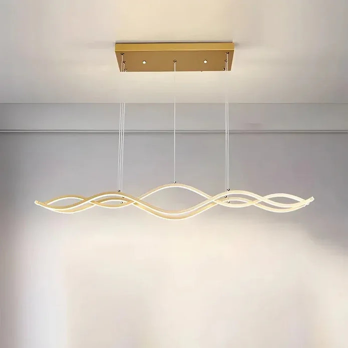 BAMDECOR A2569 1.5m Antizer Nordic Minimalist Wave Long Pendant Light (Gold)