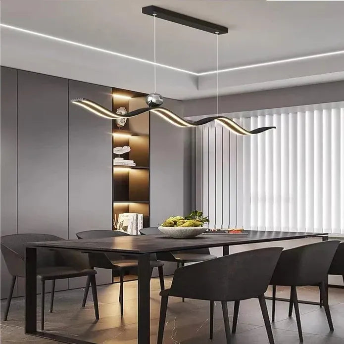 BAMDECOR A2575 Modern Design Linear LED Ceiling Light for Dining Room Office Kitchen Living Room (Black)BAMDECOR A2575 Modern Design Linear LED Ceiling Light for Dining Room Office Kitchen Living Room (Black)
