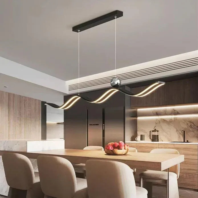 BAMDECOR A2575 Modern Design Linear LED Ceiling Light for Dining Room Office Kitchen Living Room (Black)BAMDECOR A2575 Modern Design Linear LED Ceiling Light for Dining Room Office Kitchen Living Room (Black)