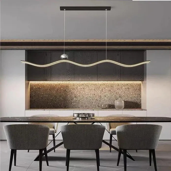 BAMDECOR A2575 Modern Design Linear LED Ceiling Light for Dining Room Office Kitchen Living Room (Black)BAMDECOR A2575 Modern Design Linear LED Ceiling Light for Dining Room Office Kitchen Living Room (Black)