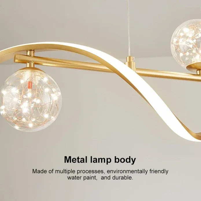 BAMDECOR AD2621 Modern Gold Kitchen Island Light with Glass Globe Shade Ceiling Pendant Lights