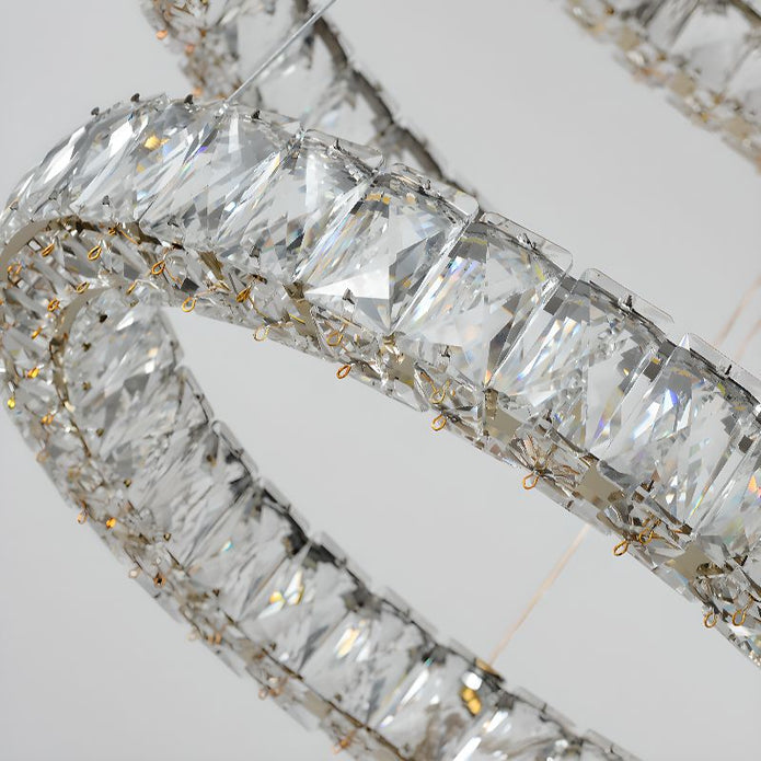 BAMDECOR C3313/3 Modern Crystal Chandeliers Lighting Fixtures Contemporary Round Chandelier Lighting Fixtures Crystal Pendant Ceiling Lights(Gold)