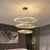 BAMDECOR C3342/3 Modern Crystal Chandeliers Lighting Fixtures Contemporary Wave Chandelier Lighting Fixtures Crystal Pendant Ceiling Lights for Living Room (Gold)
