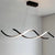BAMDECOR A24122 Modern Minimalist Black Pendant Light Adjustable LED Chandelier for Dining Room and Bar