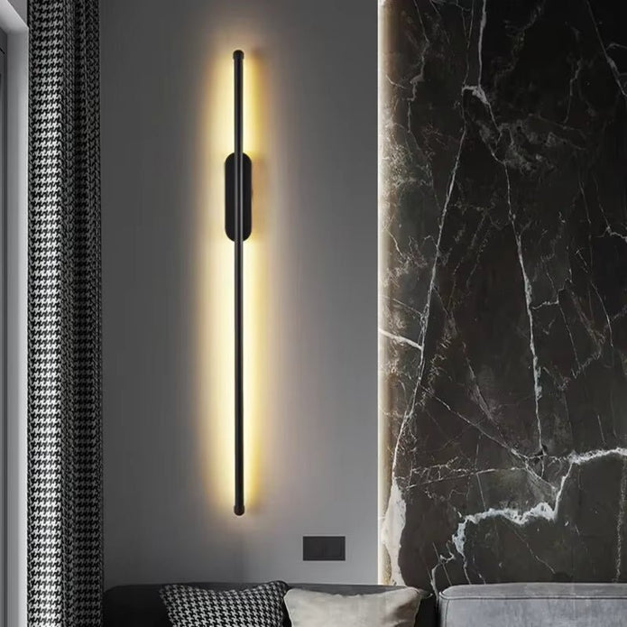 BAMDECOR Modern Minimalist Wall Light Long Tube LED Black Bedside Sconces Wall Lights with with Acrylic Shade, Wall Mounted Deco Lamp for Living Room Bedroom Bracket Light