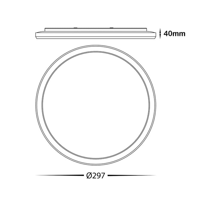 BAMDECOR Ultra-thin 25W Tri-colour Flush Round LED Oyster Light Ceiling LED Light SAA/RCM