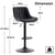 SERENITà Black Modern Height Adjustable Swivel Bar Stools Upholstered Leather Barstool Kitchen Island Chairs with Metal Frame (Set of 2)