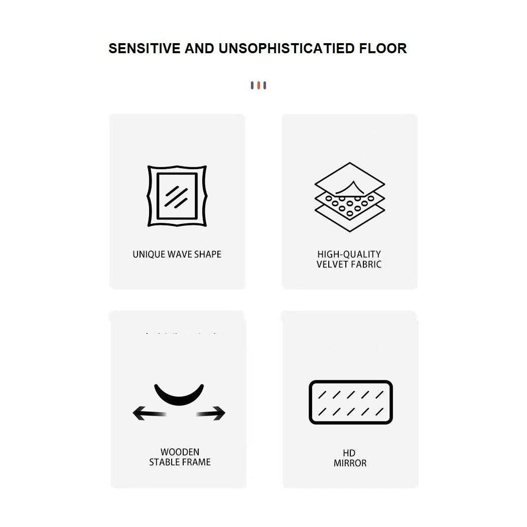 1.7m Standing Maiden Mirror Full Length Aesthetic Full Size Floor Mirror Bedroom Creative Modern Deco Cream