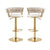 SERENITà Ivory Velvet Seat Kitchen Breakfast Bar Stools Counter Height Barstools with Back Cushioned Chairs for Home Bar x2