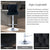 SERENITà Black Velvet Bar Stools Adjustable Swivel Counter Height Chairs with Tufted Back and Nailhead Trim for Kitchen Island Pub Restaurant (2Pcs, Chrome Metal)