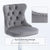 SERENITà Gray Velvet Bar Stools Adjustable Swivel Counter Height Chairs with Tufted Back and Nailhead Trim for Kitchen Island Pub Restaurant (2Pcs, Chrome Metal, Grey)