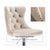 SERENITà Ivory Velvet Bar Stools Adjustable Swivel Counter Height Chairs with Tufted Back and Nailhead Trim for Kitchen Island Pub Restaurant (2Pcs, Chrome Metal)