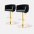 SERENITà Modern Velvet Breakfast Bar Stools Swivel Barstools Adjustable Counter Stools with Backrest Set of 2 Black