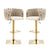 SERENITà Modern Velvet Breakfast Bar Stools Swivel Barstools Adjustable Counter Stools with Backrest Set of 2 iVORY