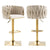SERENITà Modern Velvet Breakfast Bar Stools Swivel Barstools Adjustable Counter Stools with Backrest Set of 2 iVORY