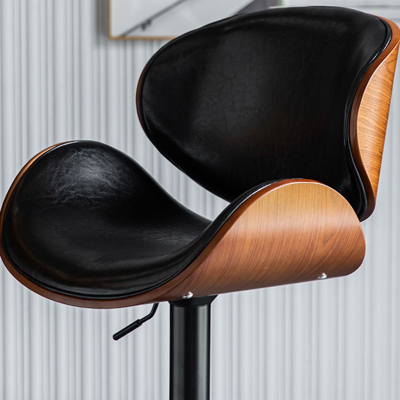 SERENITà European Black Modern Bar Stools Swivel Bar Stool Chair Counter Height Barstool with 360 Degree Swivel Seat