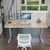 140cm Standing Desk Height Adjustable Sit Stand Motorised Grey Single Motor Frame Black Top