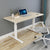 140cm Standing Desk Height Adjustable Sit Stand Motorised Grey Single Motor Frame Maple Top