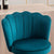 SERENITà Swivel Bar Stools Bar Height Set of 2 Adjustable Upholstered Counter Barstool Velvet Bar Chairs with Back/Gold Base for Kitchen Island/Bar/Cafe-Teal Blue