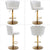 SERENITà Swivel Bar Stools Bar Height Set of 2 Adjustable Upholstered Counter Barstool Velvet Bar Chairs with Back/Gold Base for Kitchen Island/Bar/Cafe-White