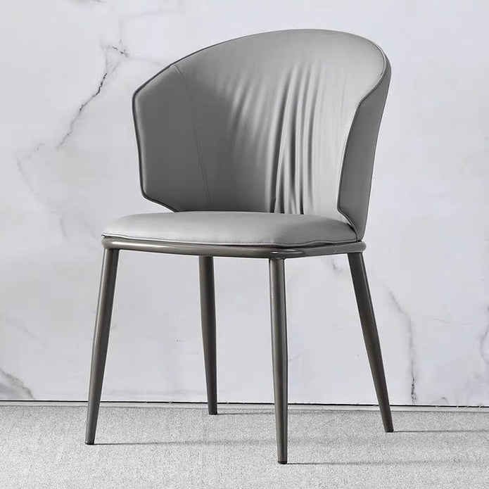 VELLUTO Modern Armless Upholstered Side Chair with Metal Legs for Kitchen &amp; Dining Set of 2