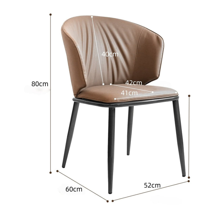 VELLUTO Modern Armless Upholstered Side Chair with Metal Legs for Kitchen & Dining Set of 2