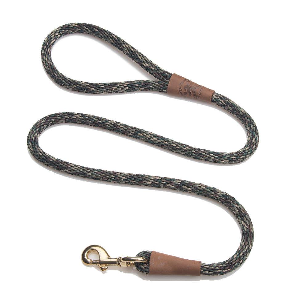 Mendota Clip Leash Small - lengths 3/8in x 4ft(10mm x1.2m) Made in the USA - Camo