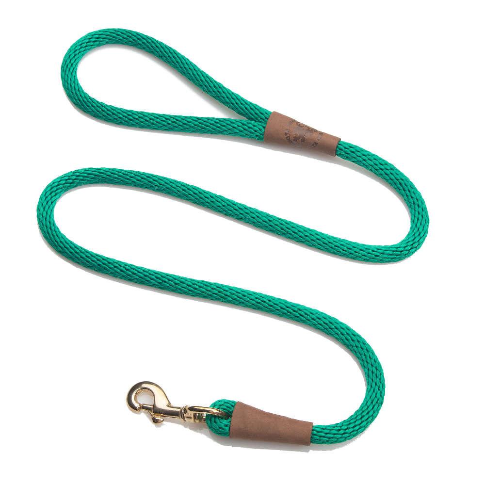 Mendota Clip Leash Small - lengths 3/8in x 4ft(10mm x1.2m) Made in the USA - Kelly Green