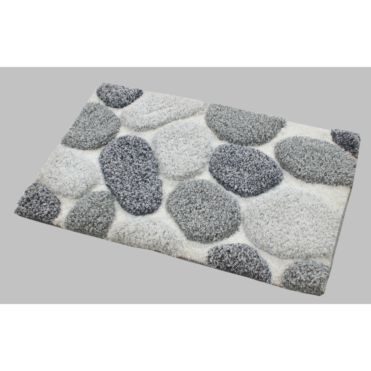 Pebble 3D Design Tufted Soft Pile Bathmat - 50x80