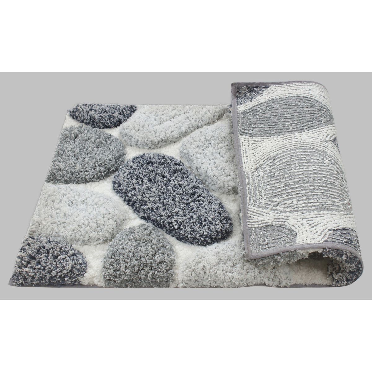 Pebble 3D Design Tufted Soft Pile Bathmat - 50x80