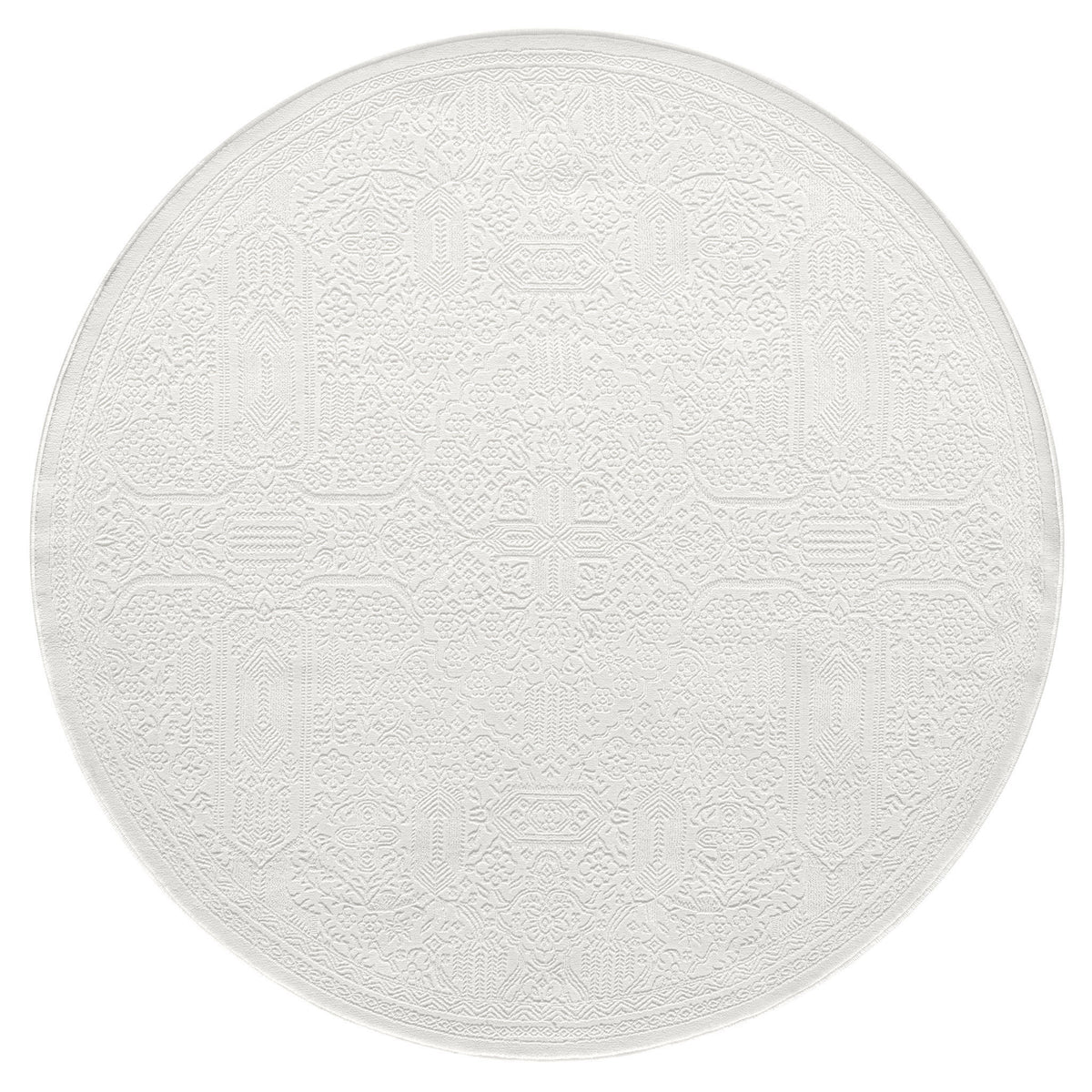 Grande Jacquard Rug - Ivory - 200x200