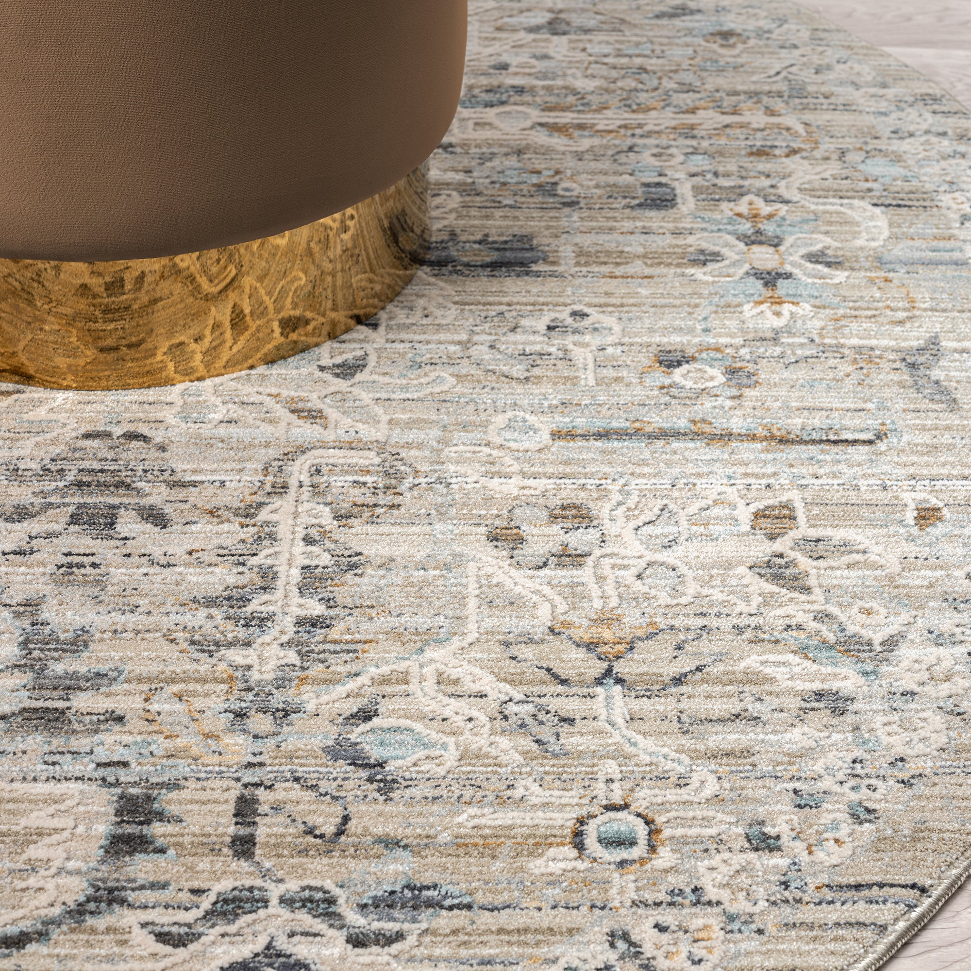 Aubre Contemporary Area Rug - Taupe - 240x240