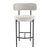 Sleek White Quartz Metal Boucle Elsa Bar Stools