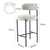 Sleek White Quartz Metal Boucle Elsa Bar Stools