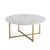 White Marble Effect Round Coffee Table with Gold Legs