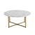 White Marble Effect Round Coffee Table with Gold Legs