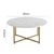 White Marble Effect Round Coffee Table with Gold Legs