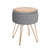 Side Table Storage Ottoman - Velvet Padded Stool Vanity Footstool REMY GREY