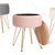 Side Table Storage Ottoman - Velvet Padded Stool Vanity Footstool REMY PINK