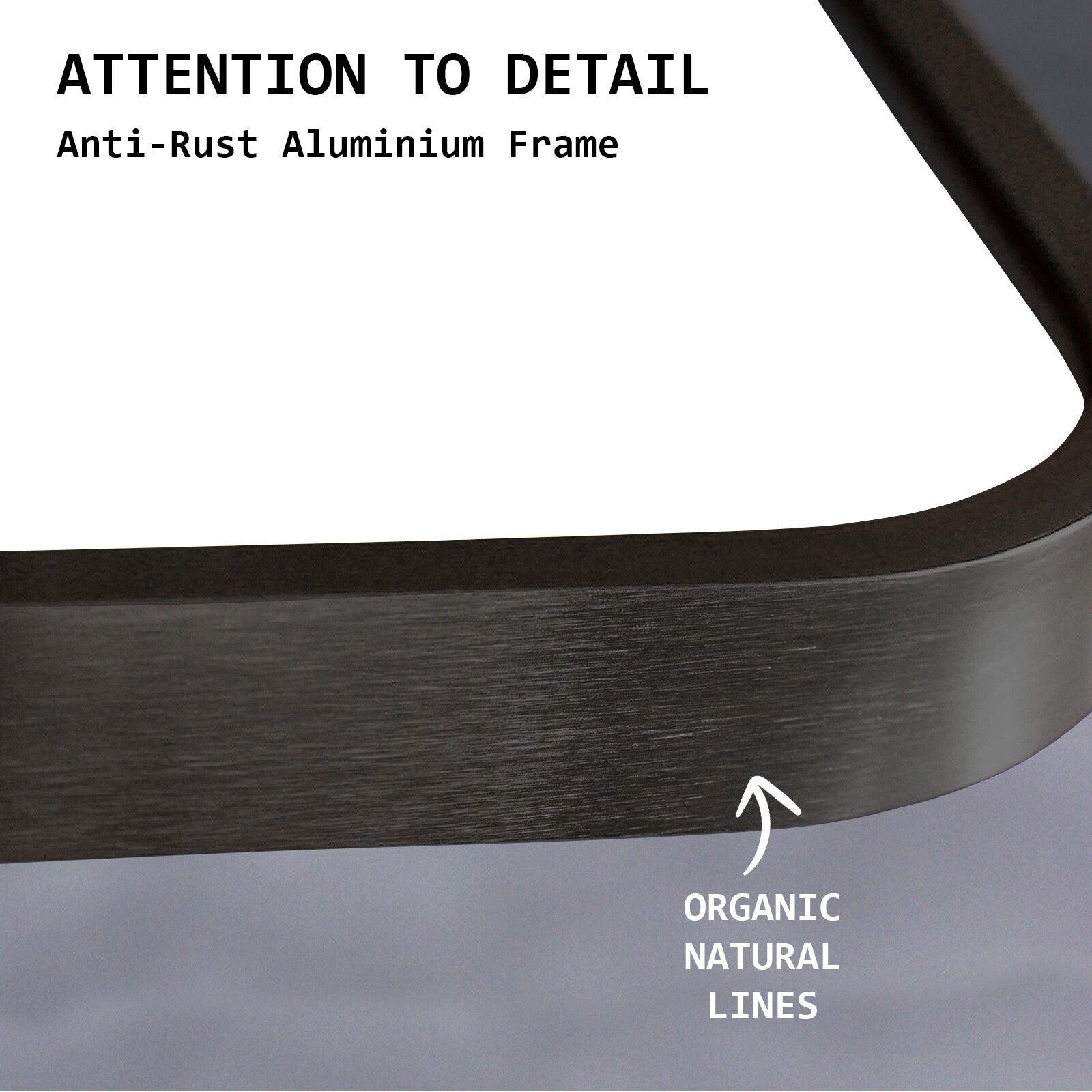 2 Set Wall Arch Mirror Arc Aluminum Frame Bathroom 50x80cm BLACK