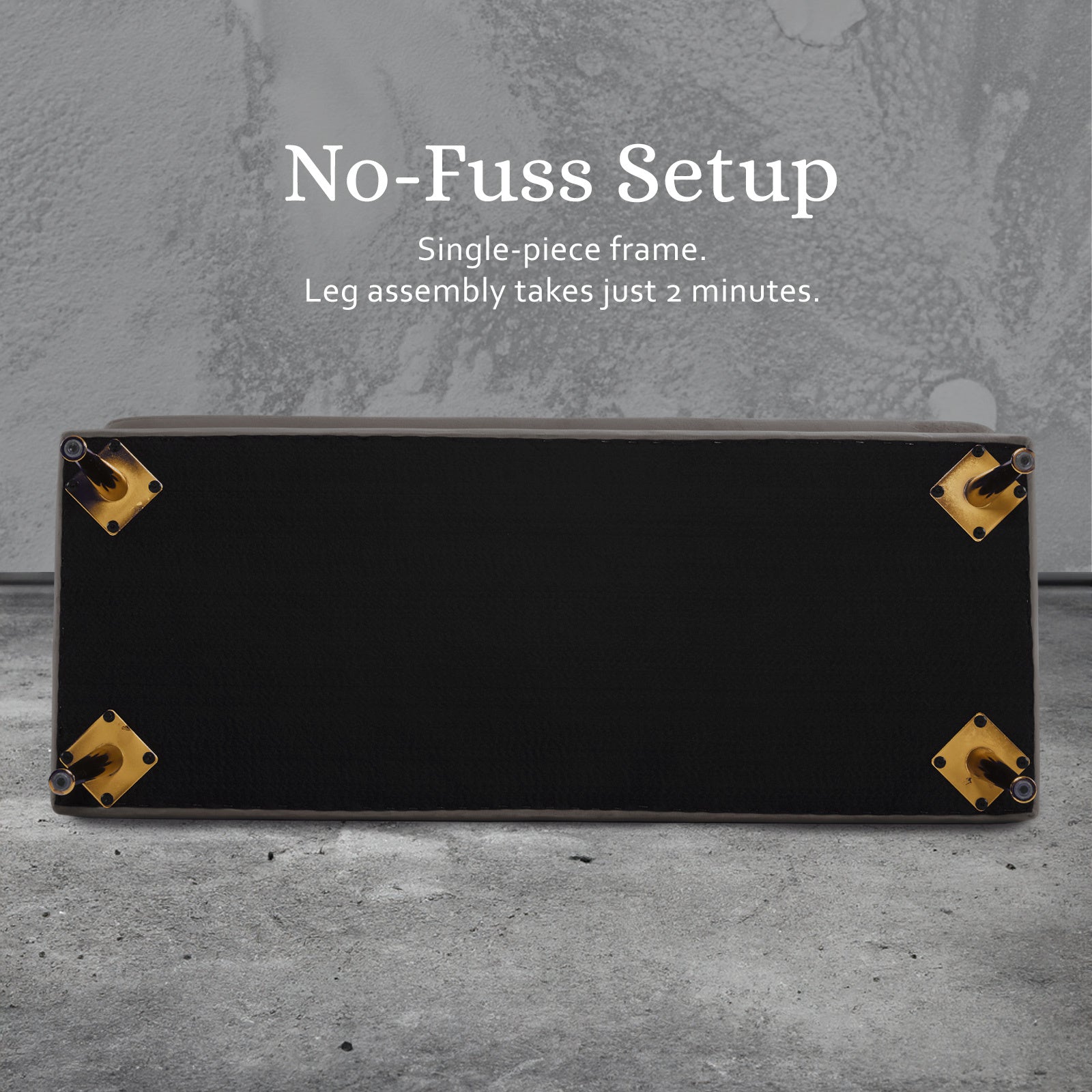 Storage Ottoman Stool Bench Seat 110cm Velvet GREY